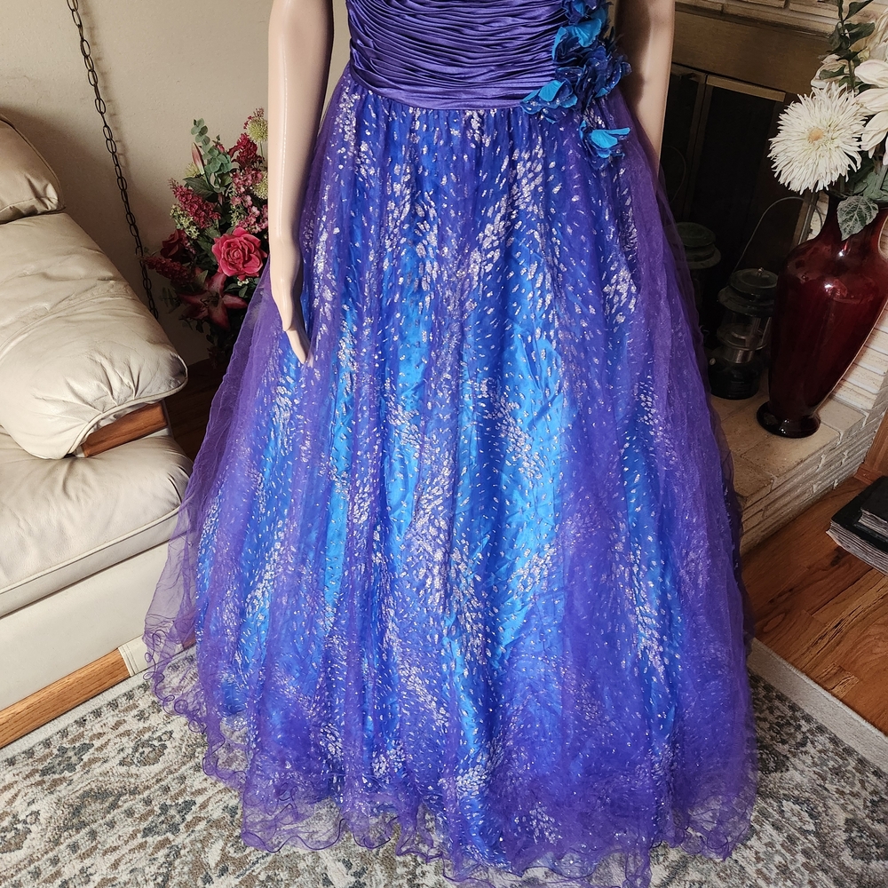 Jovani Purple and Gold Strapless Prom Ball Gown - Picture 5 of 10